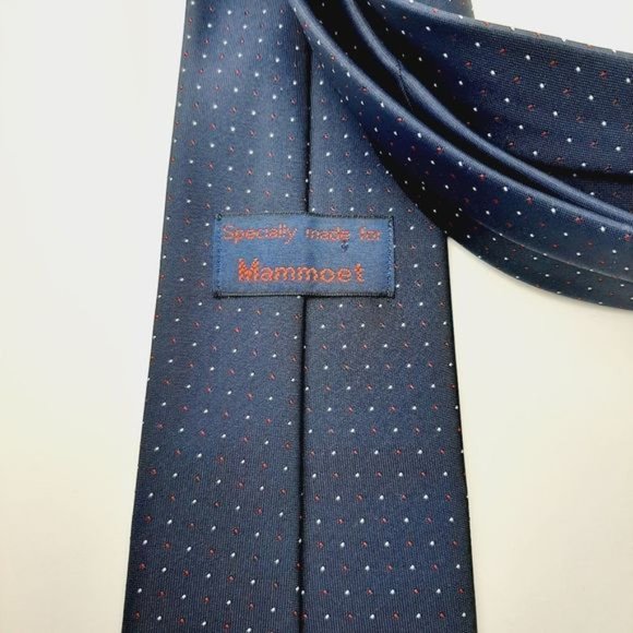 MAMMOET Rare Vintage Embroidered Woolly Mammoth Navy Blue Men's Necktie - Picture 10 of 10